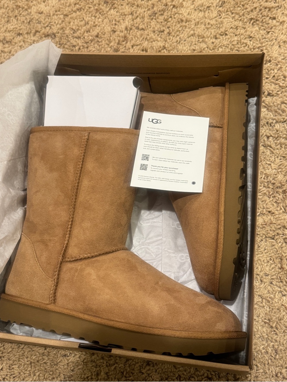 NEW UGG Classic II Short Boot - Chestnut Suede Women’s Winter Boot SZ 10